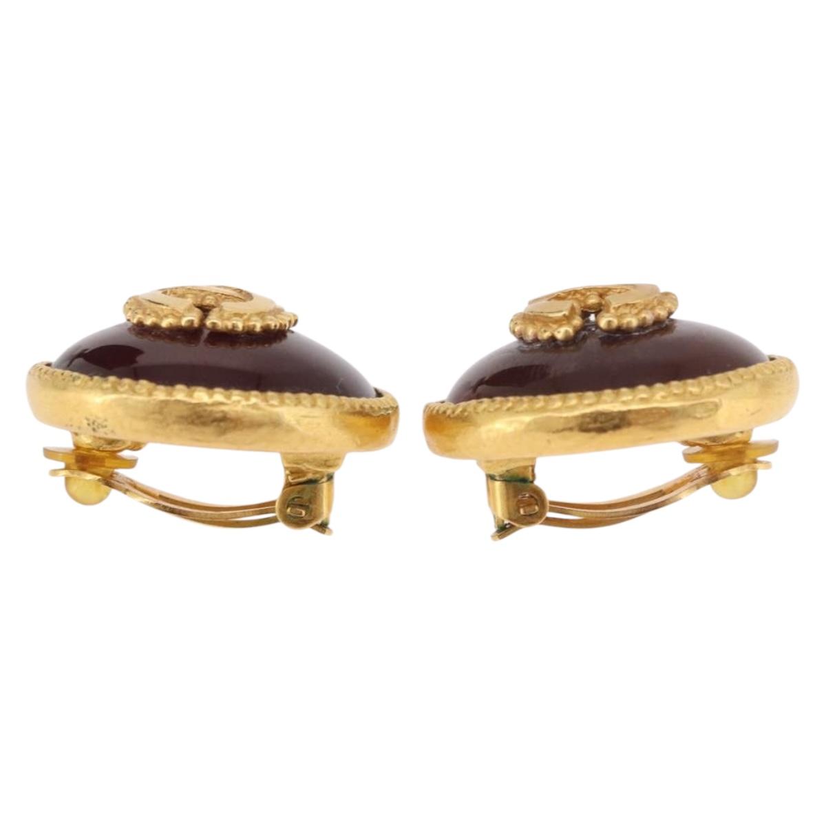 CHANEL Earring Metal Gold Tone CC Auth BA13637M - Jerrillo image 2