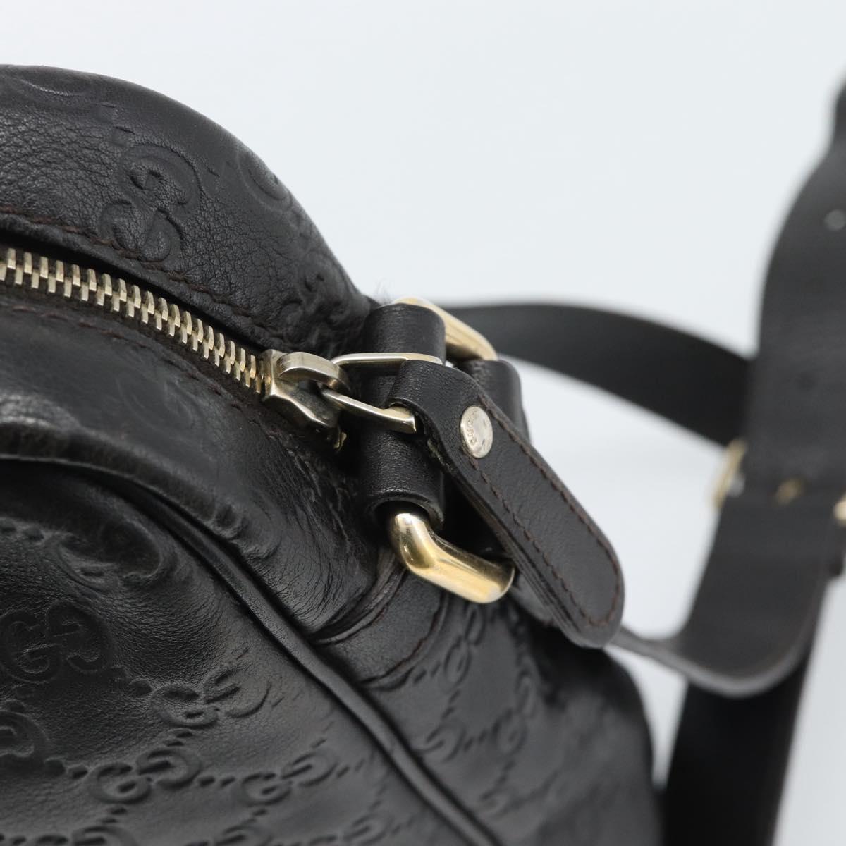 GUCCI GG Canvas Guccissima Shoulder Bag Leather Black Gold 201448 Auth BA13721A - Jerrillo image 10