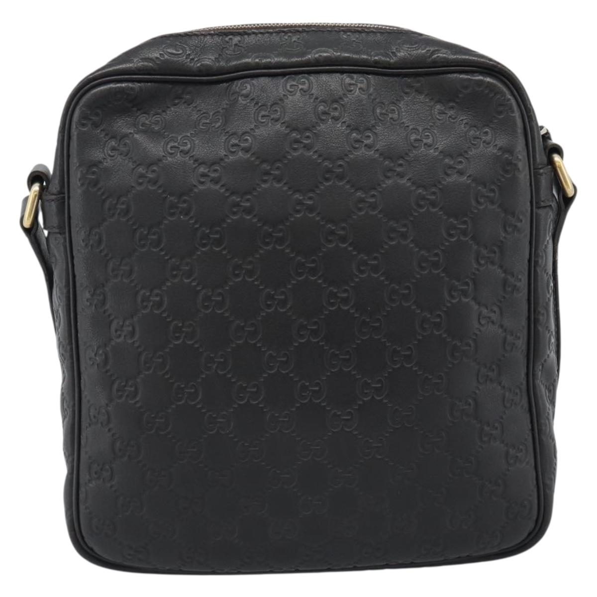 GUCCI GG Canvas Guccissima Shoulder Bag Leather Black Gold 201448 Auth BA13721A - Jerrillo image 2