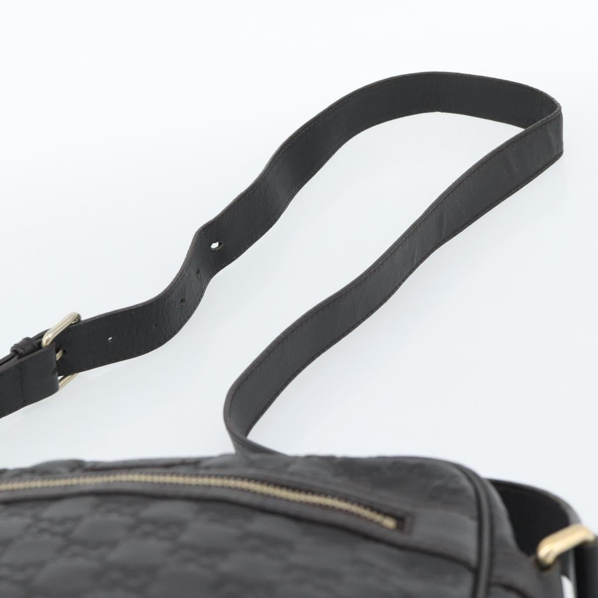 GUCCI GG Canvas Guccissima Shoulder Bag Leather Black Gold 201448 Auth BA13721A - Jerrillo image 8