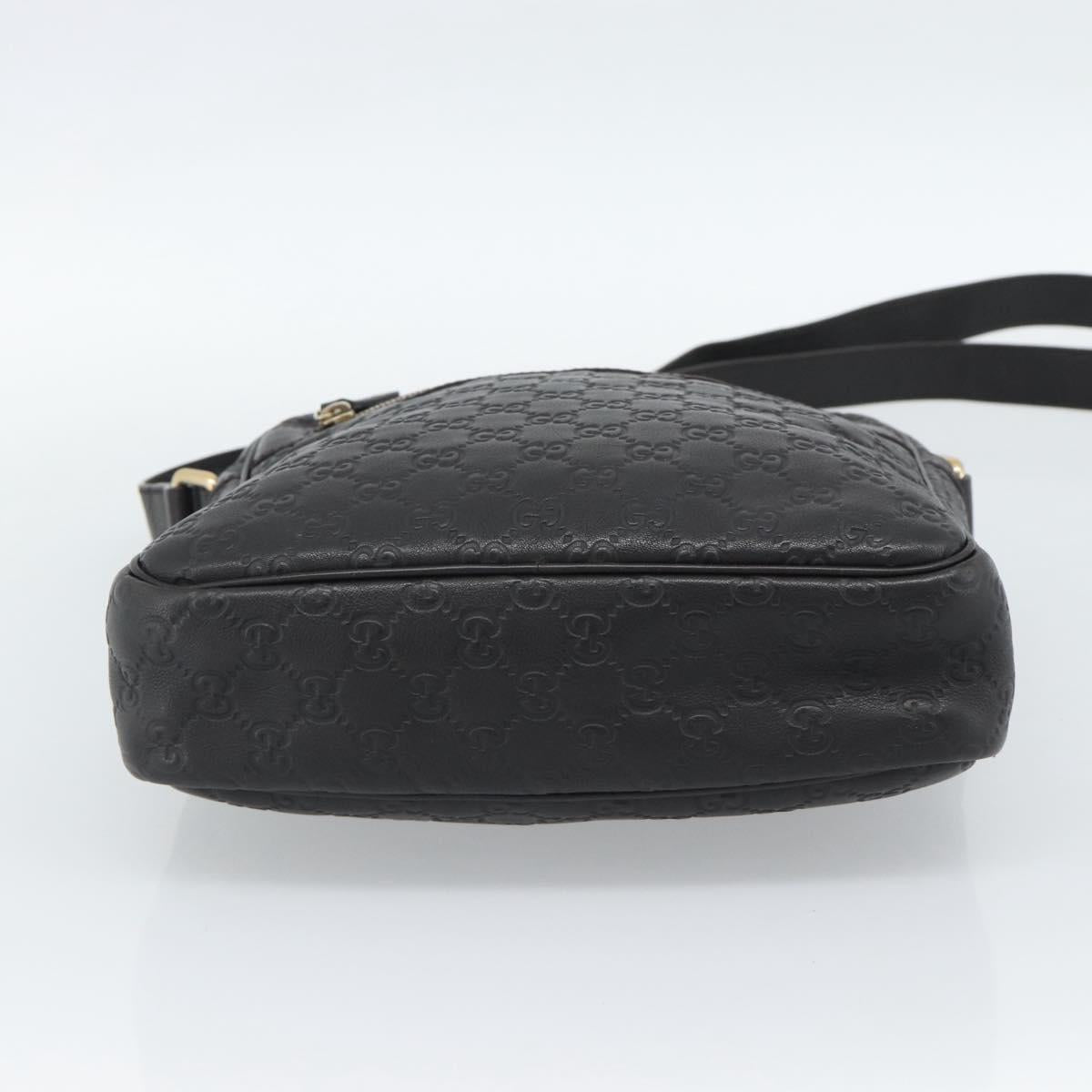 GUCCI GG Canvas Guccissima Shoulder Bag Leather Black Gold 201448 Auth BA13721A - Jerrillo image 5