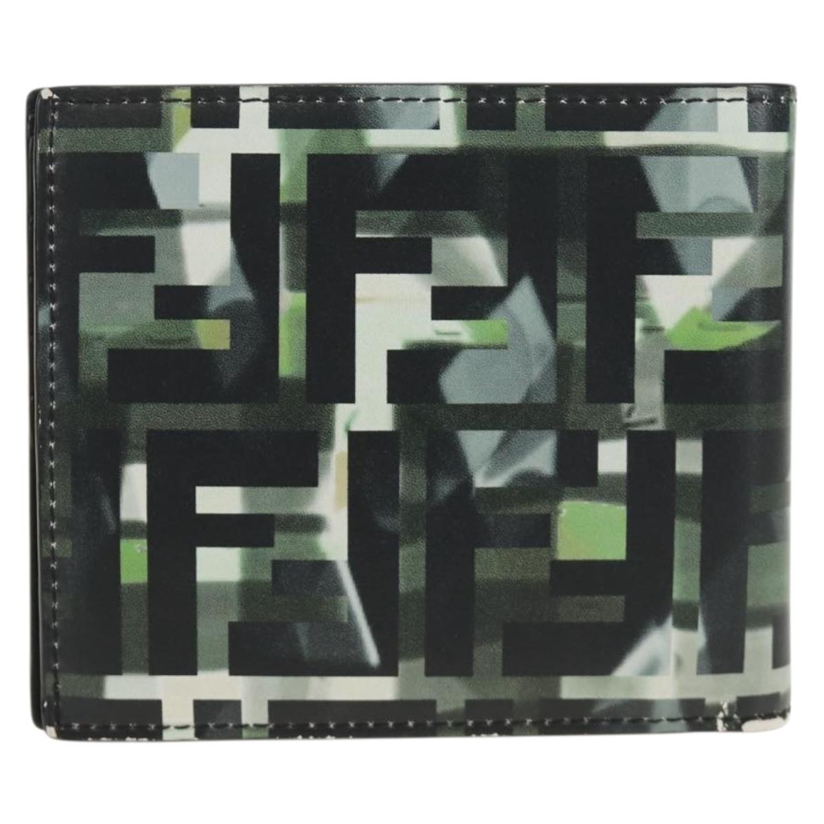 FENDI Zucca Canvas Bifold Wallet Leather Green Black Auth BA13848A - Jerrillo image 2