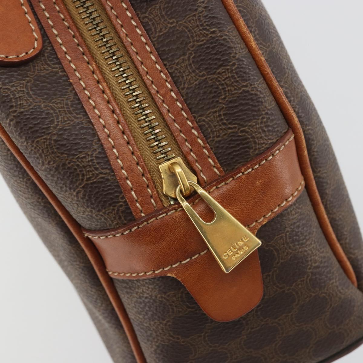 CELINE Macadam Hand Bag PVC Leather Brown Gold Auth BA13898 - Jerrillo image 9
