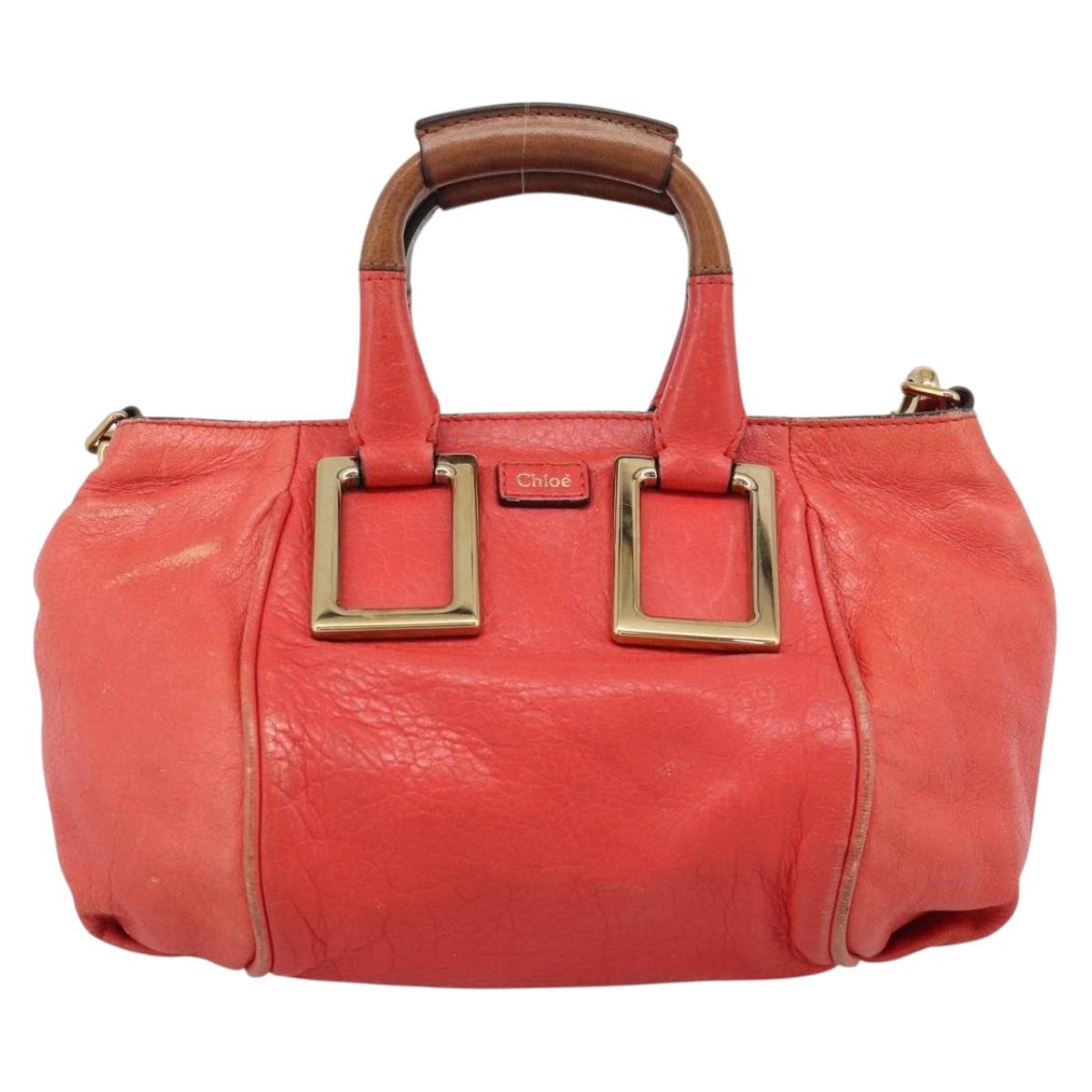 Chloe Etel Hand Bag Leather 2way Red Gold Auth BA13902 - Jerrillo image 2
