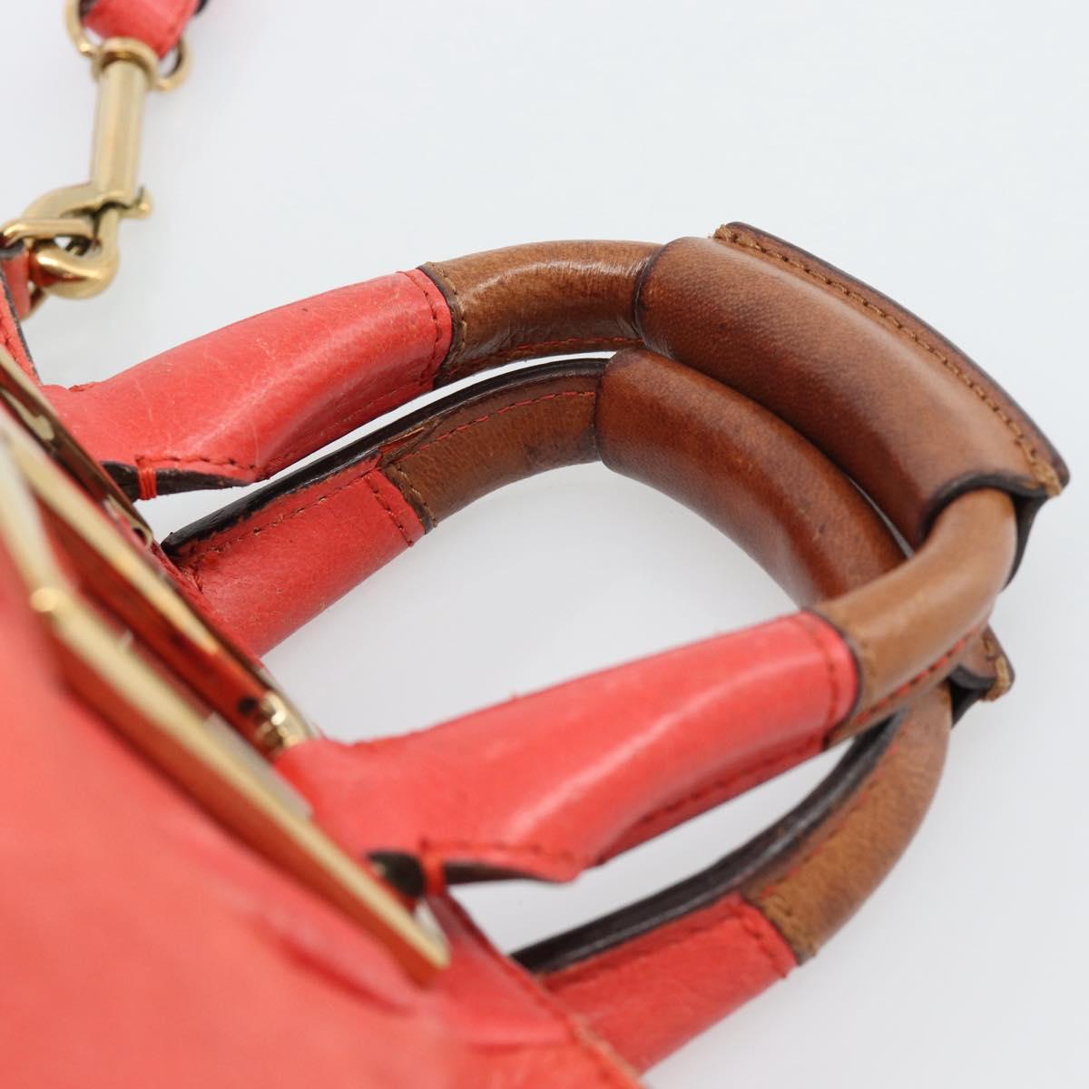Chloe Etel Hand Bag Leather 2way Red Gold Auth BA13902 - Jerrillo image 8