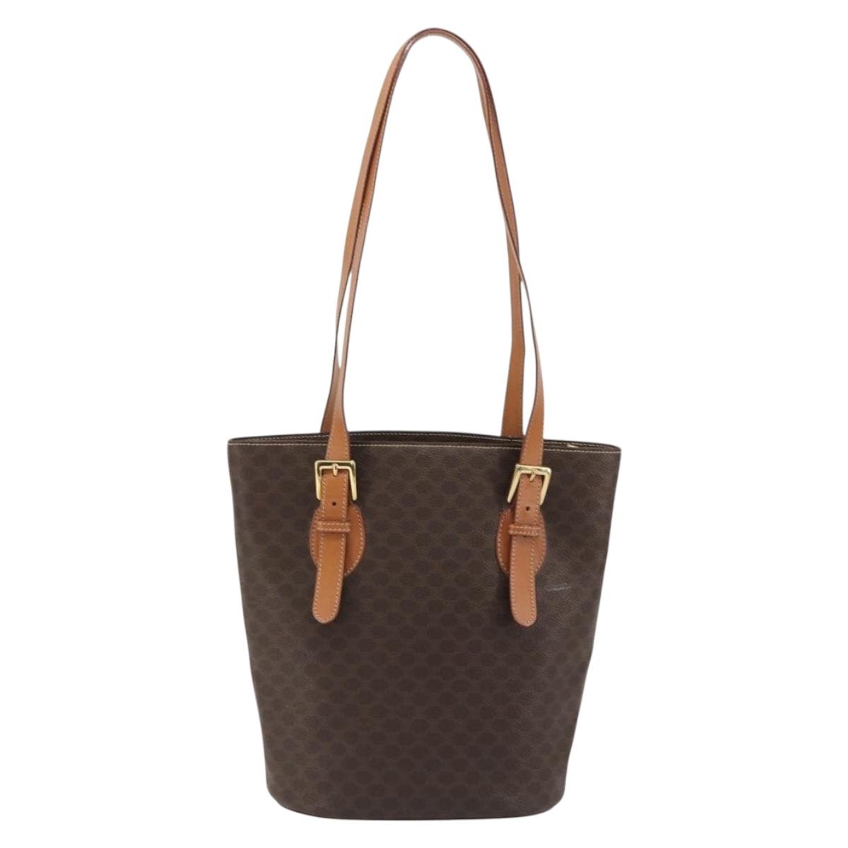 CELINE Macadam Tote Bag PVC Leather Brown Gold Auth BA13920 - Jerrillo image 2
