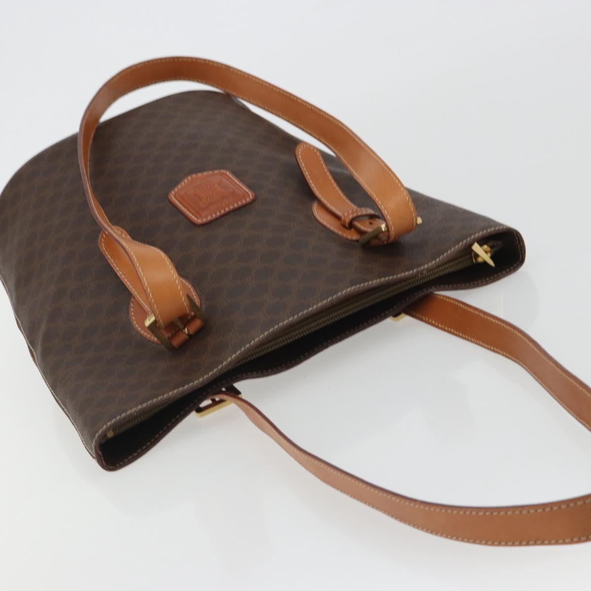CELINE Macadam Tote Bag PVC Leather Brown Gold Auth BA13920 - Jerrillo image 6