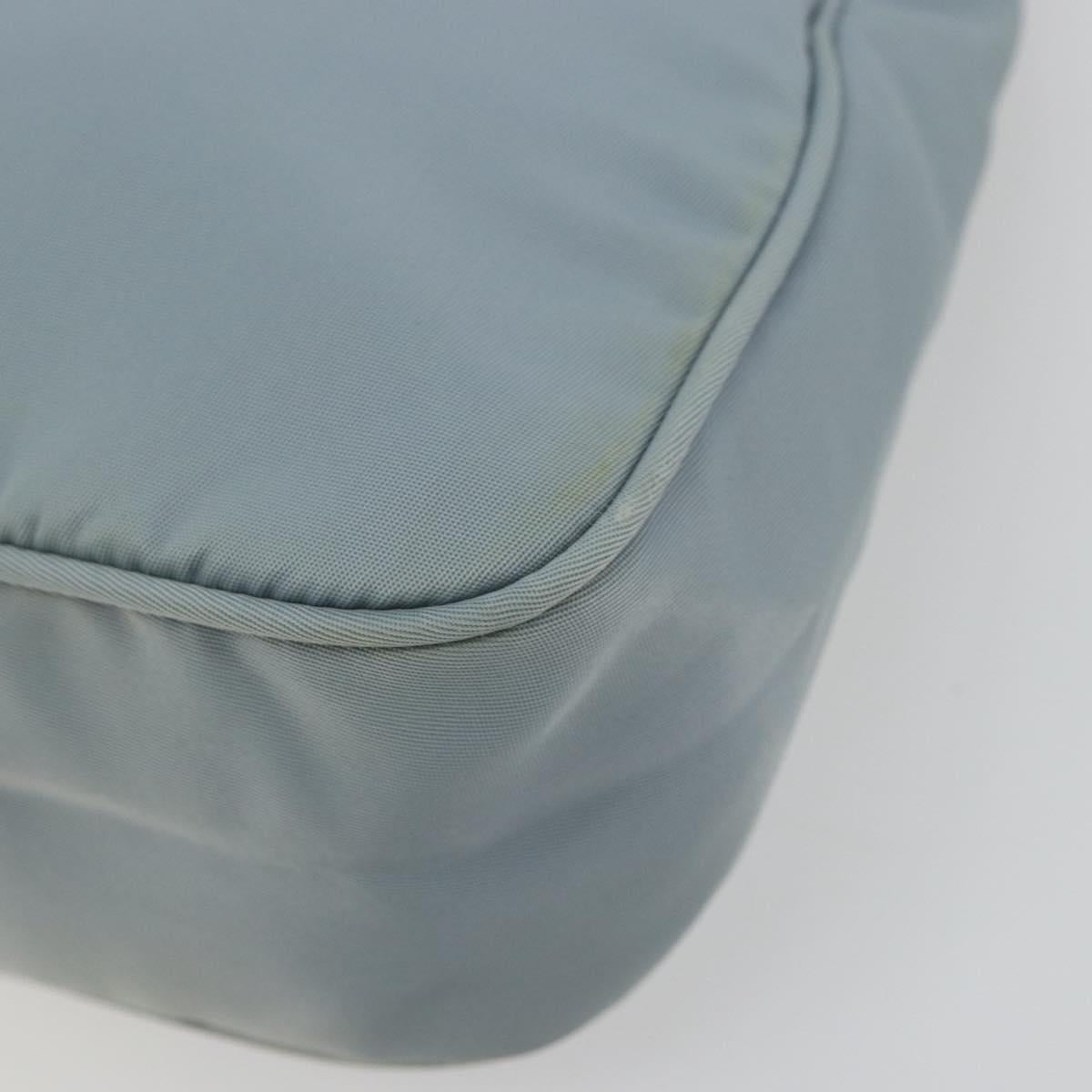 PRADA Hand Pouch Nylon Light Blue Silver Auth BA14013A - Jerrillo image 9