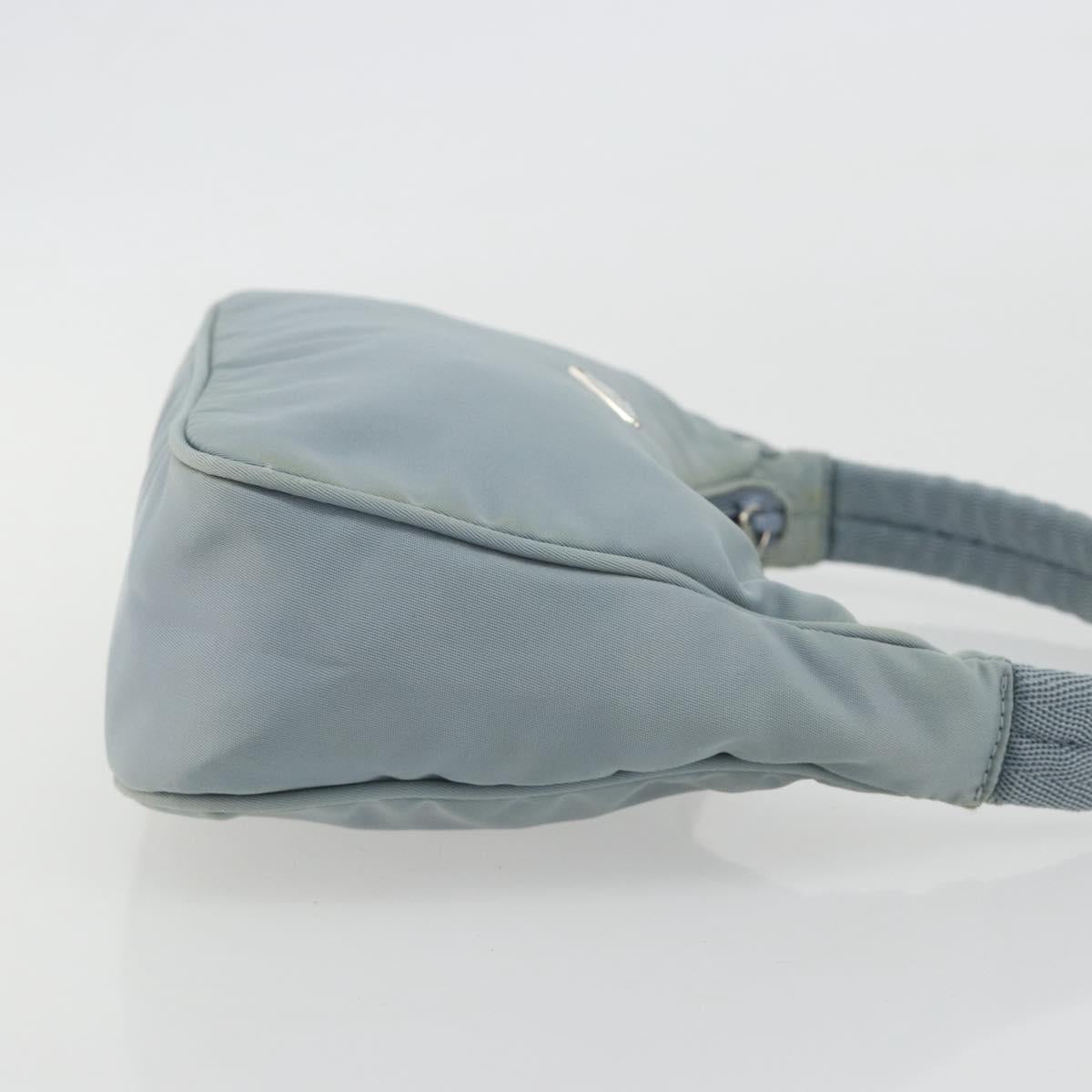 PRADA Hand Pouch Nylon Light Blue Silver Auth BA14013A - Jerrillo image 3