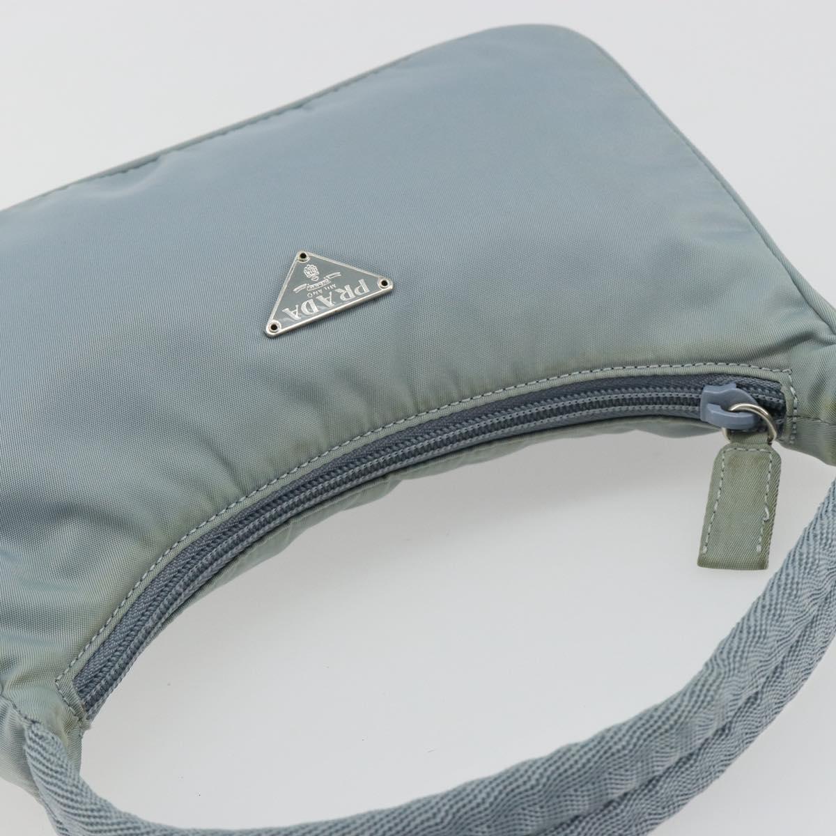 PRADA Hand Pouch Nylon Light Blue Silver Auth BA14013A - Jerrillo image 6