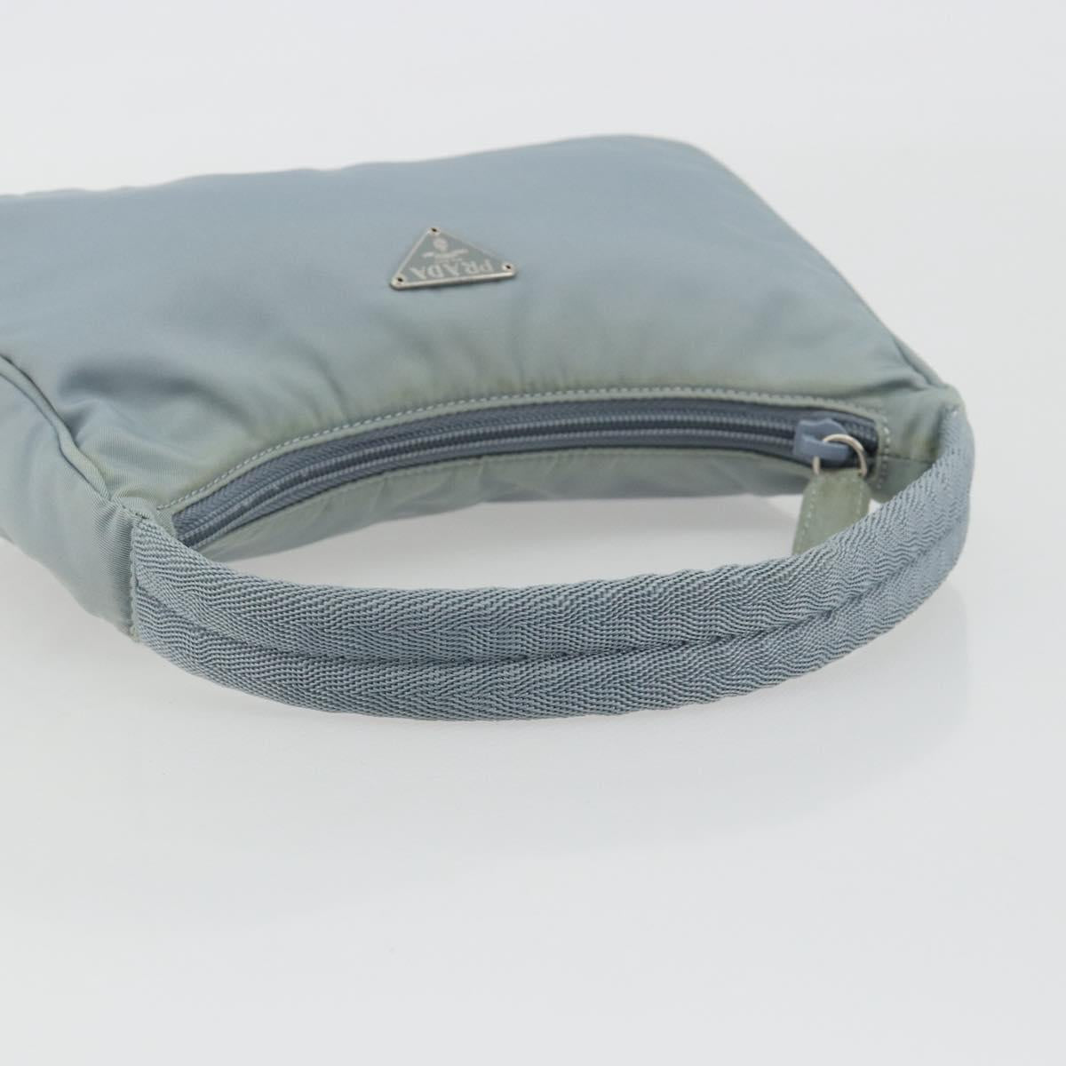 PRADA Hand Pouch Nylon Light Blue Silver Auth BA14013A - Jerrillo image 7