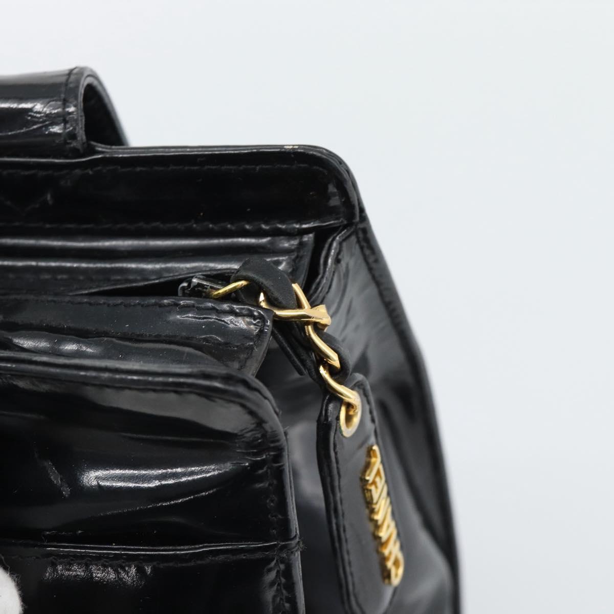 CHANEL Tote Bag Patent Black Gold CC Auth BA14016 - Jerrillo image 8