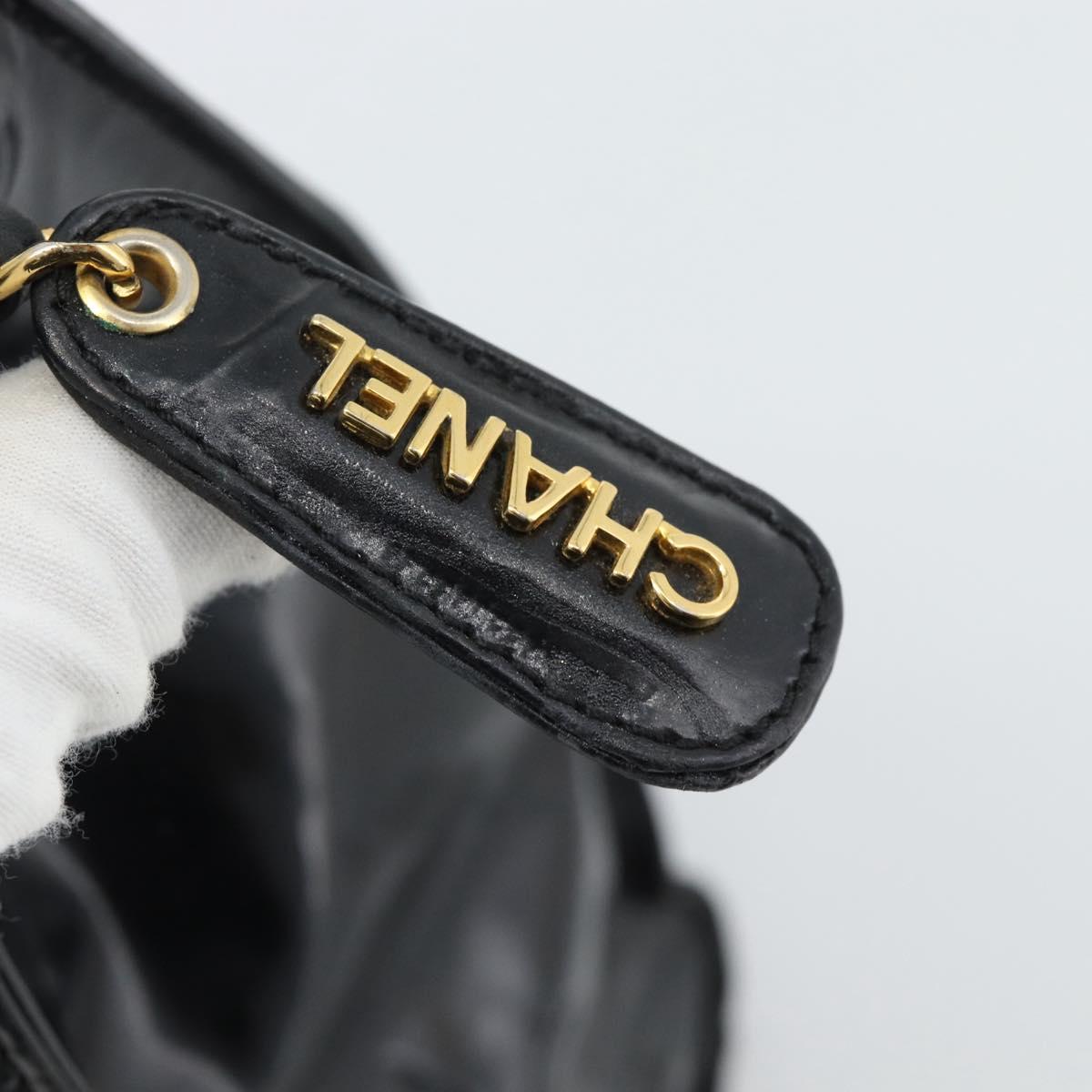 CHANEL Tote Bag Patent Black Gold CC Auth BA14016 - Jerrillo image 9