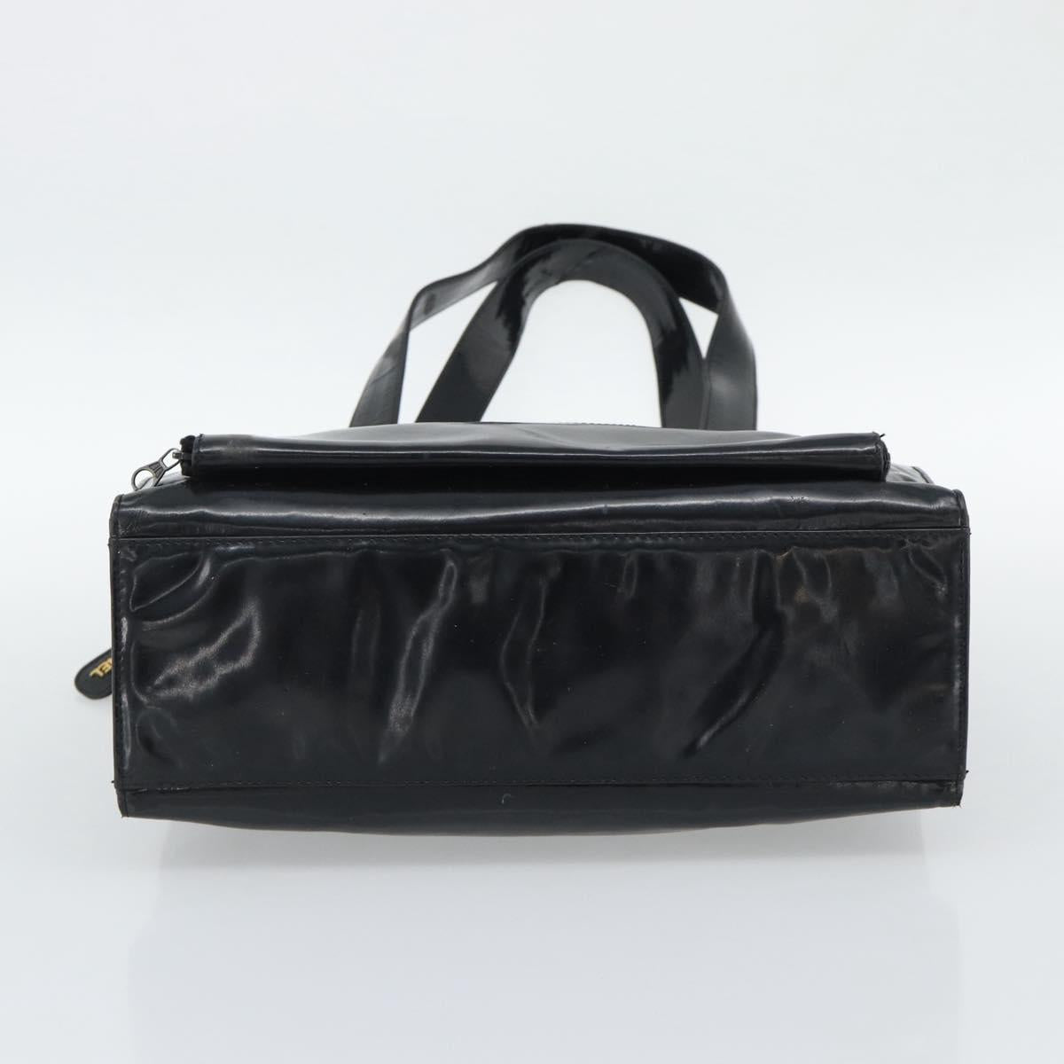 CHANEL Tote Bag Patent Black Gold CC Auth BA14016 - Jerrillo image 5