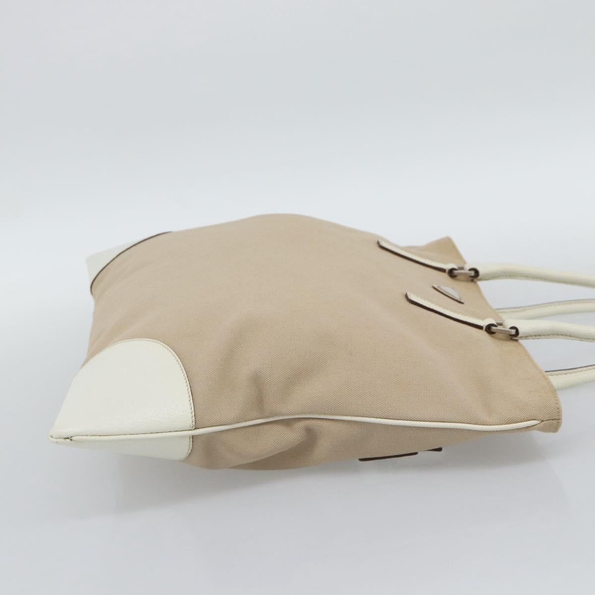 PRADA Tote Bag Canvas Beige Silver Auth BA14115 - Jerrillo image 5