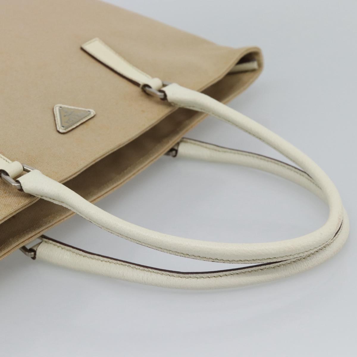 PRADA Tote Bag Canvas Beige Silver Auth BA14115 - Jerrillo image 7