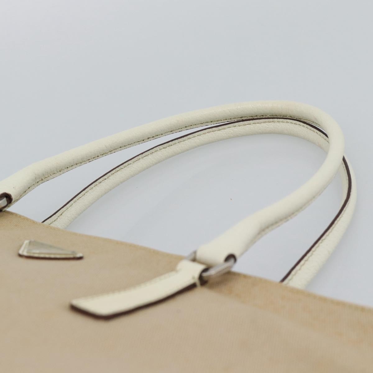 PRADA Tote Bag Canvas Beige Silver Auth BA14115 - Jerrillo image 8