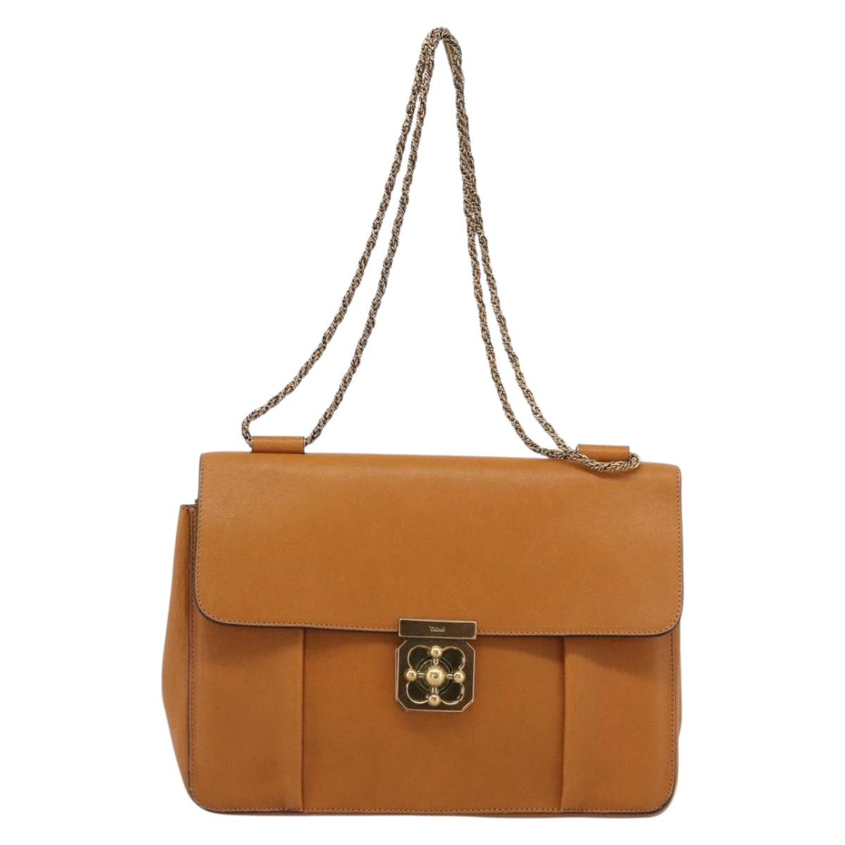 Borsa a tracolla Chloe Elsie con catena, in pelle marrone e tonalità oro, autentica BA14148V image 2