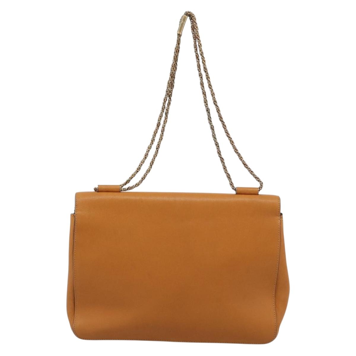 Borsa a tracolla Chloe Elsie con catena, in pelle marrone e tonalità oro, autentica BA14148V image 3