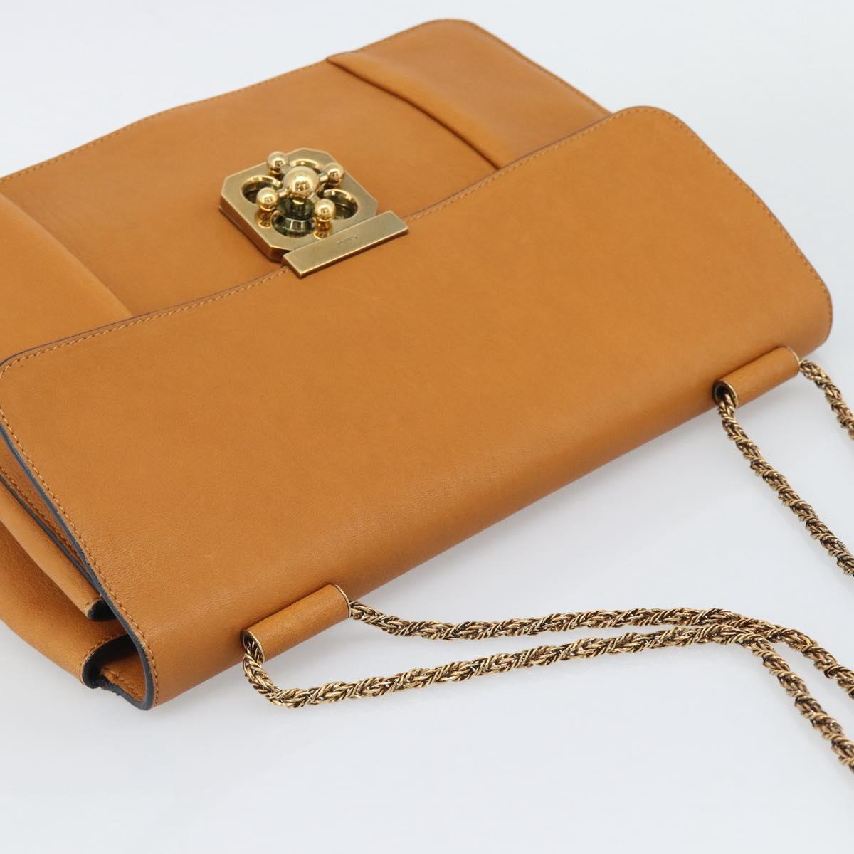 Borsa a tracolla Chloe Elsie con catena, in pelle marrone e tonalità oro, autentica BA14148V image 6