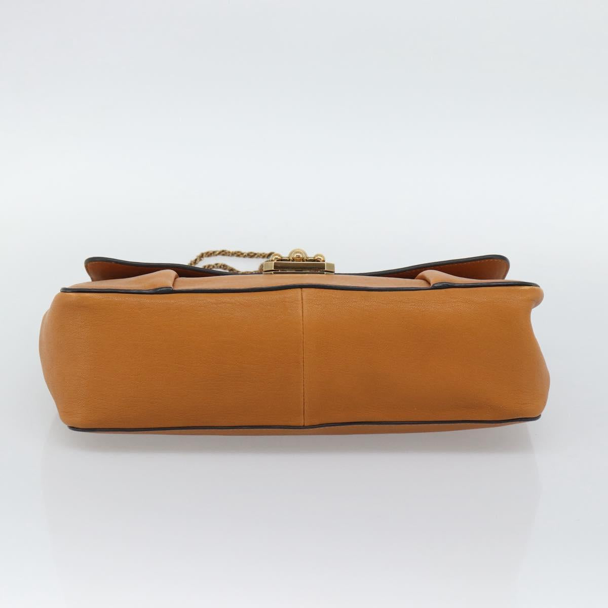 Borsa a tracolla Chloe Elsie con catena, in pelle marrone e tonalità oro, autentica BA14148V image 9
