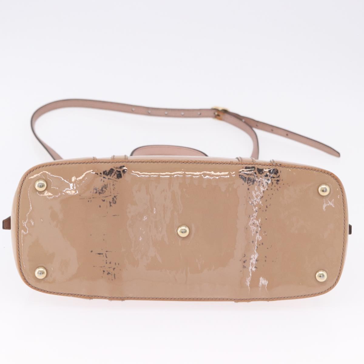 GUCCI Micro GG Canvas Hand Bag Patent leather 2way Pink Gold 309617 Auth BA14304 - Jerrillo image 5