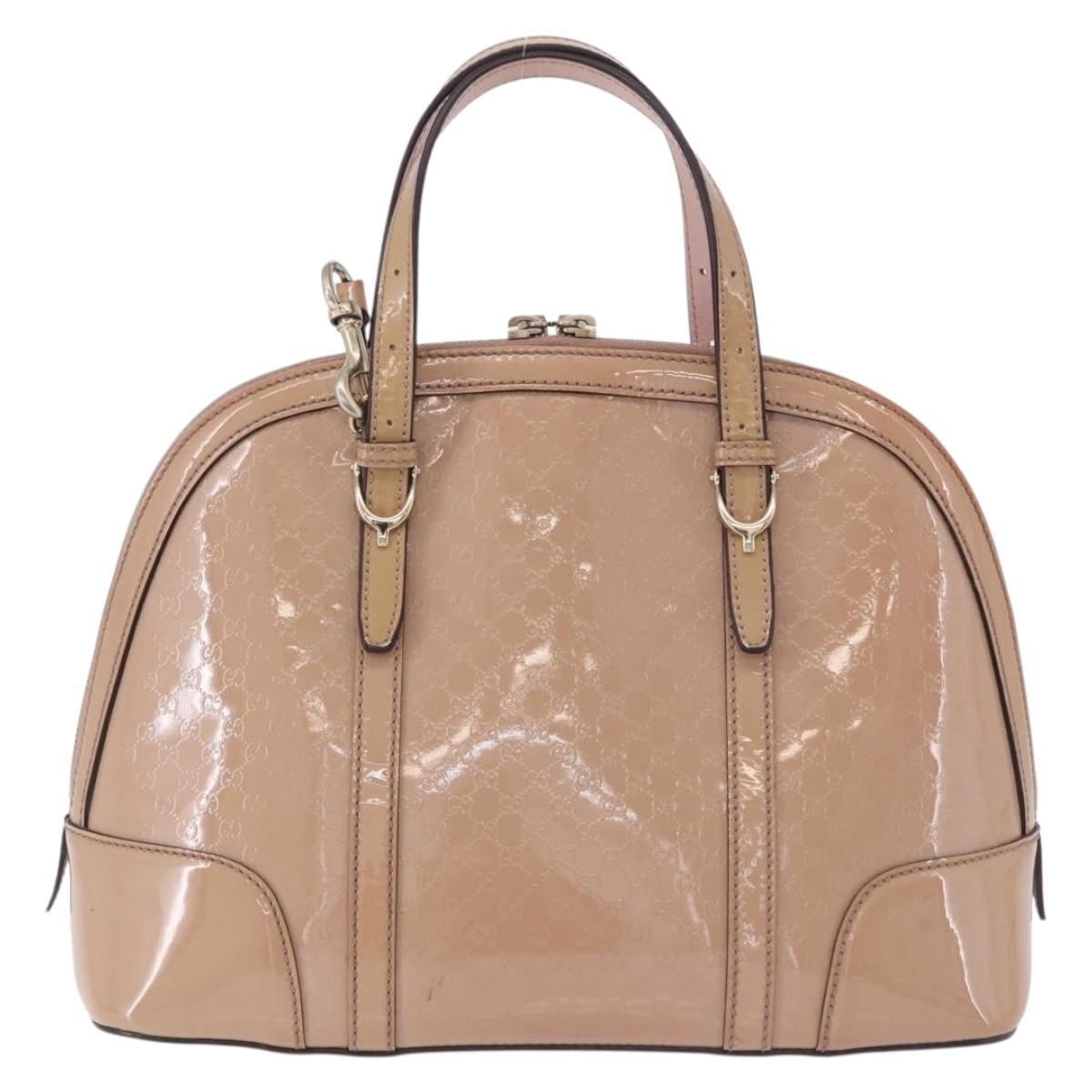 GUCCI Micro GG Canvas Hand Bag Patent leather 2way Pink Gold 309617 Auth BA14304 - Jerrillo image 2
