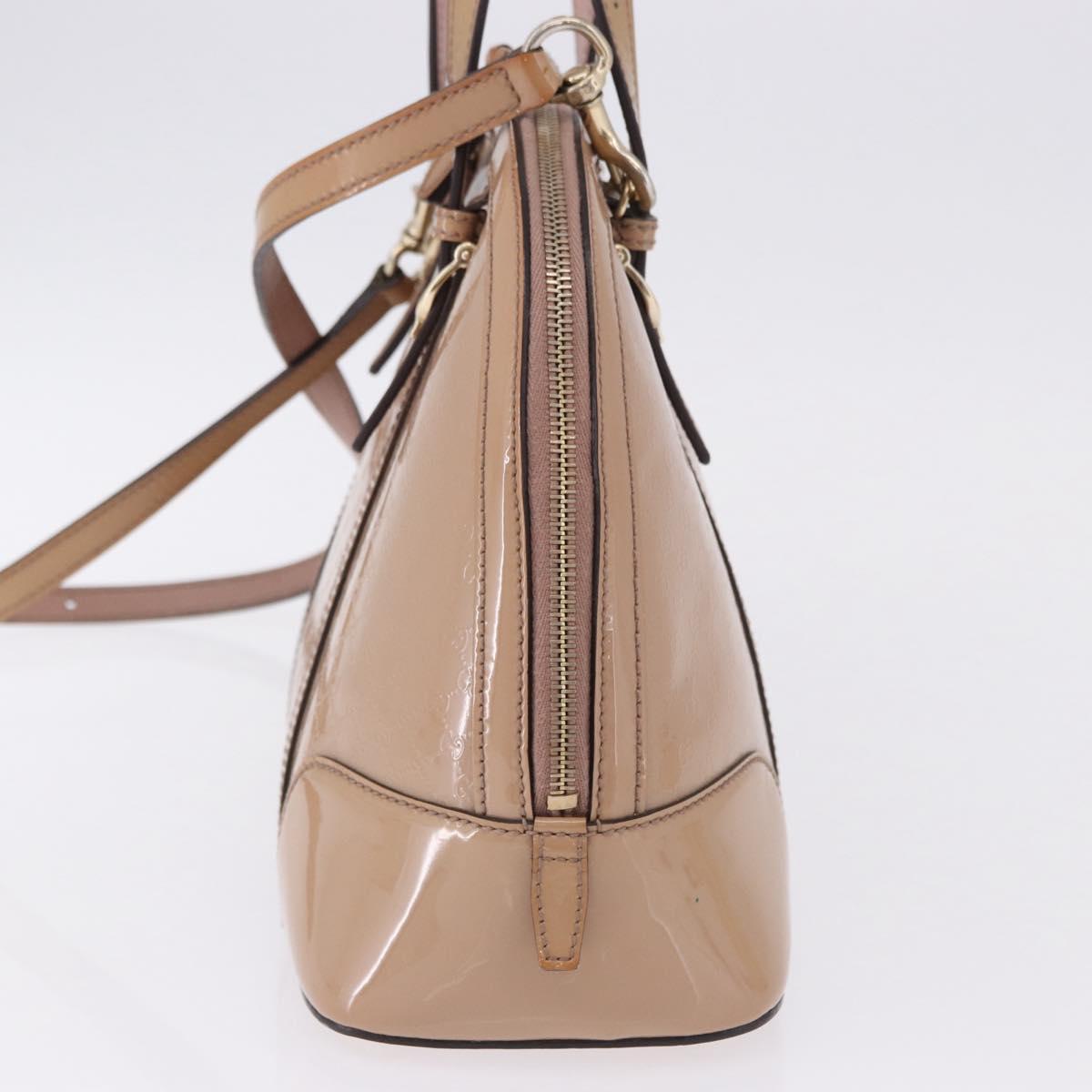 GUCCI Micro GG Canvas Hand Bag Patent leather 2way Pink Gold 309617 Auth BA14304 - Jerrillo image 3