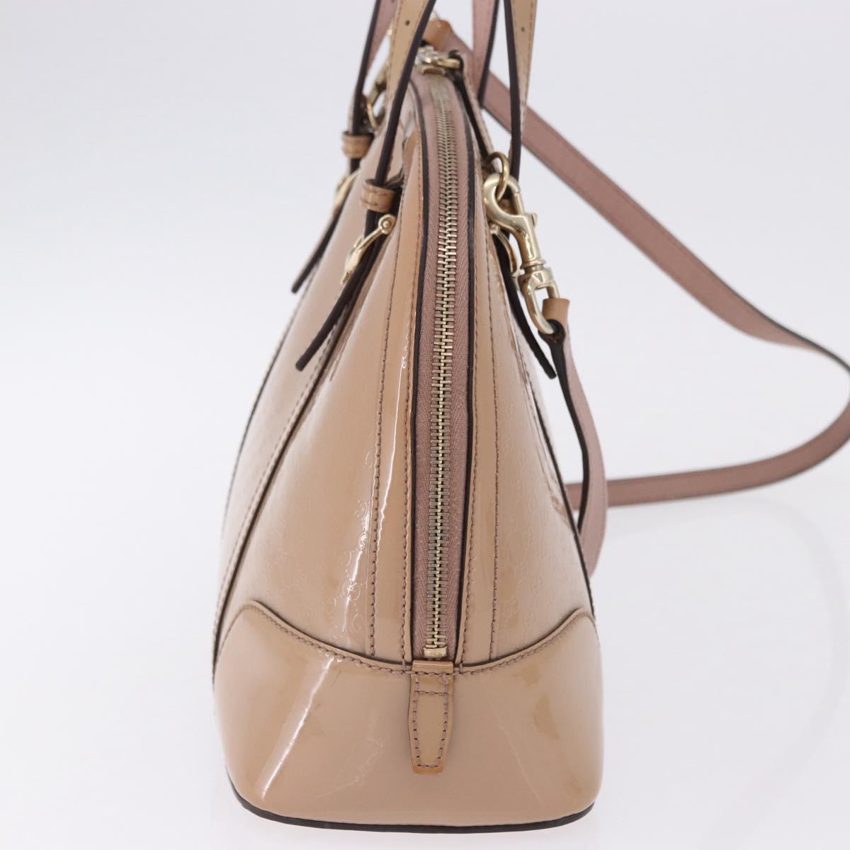 GUCCI Micro GG Canvas Hand Bag Patent leather 2way Pink Gold 309617 Auth BA14304 - Jerrillo image 4
