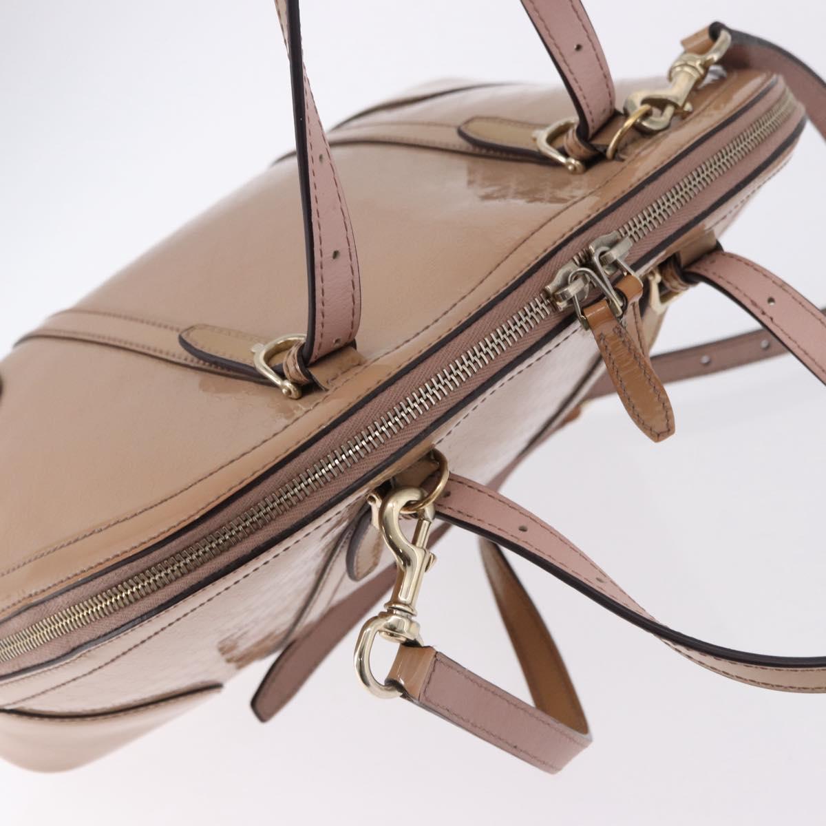 GUCCI Micro GG Canvas Hand Bag Patent leather 2way Pink Gold 309617 Auth BA14304 - Jerrillo image 7