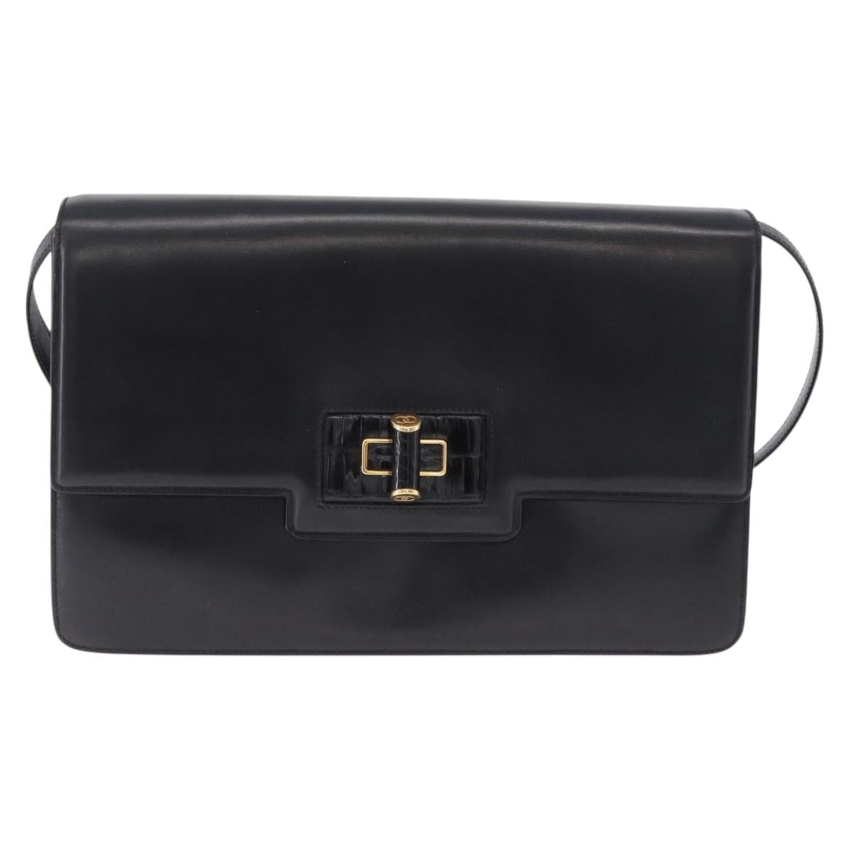 GUCCI Shoulder Bag Leather Black Gold Auth BA14311 - Jerrillo image 2