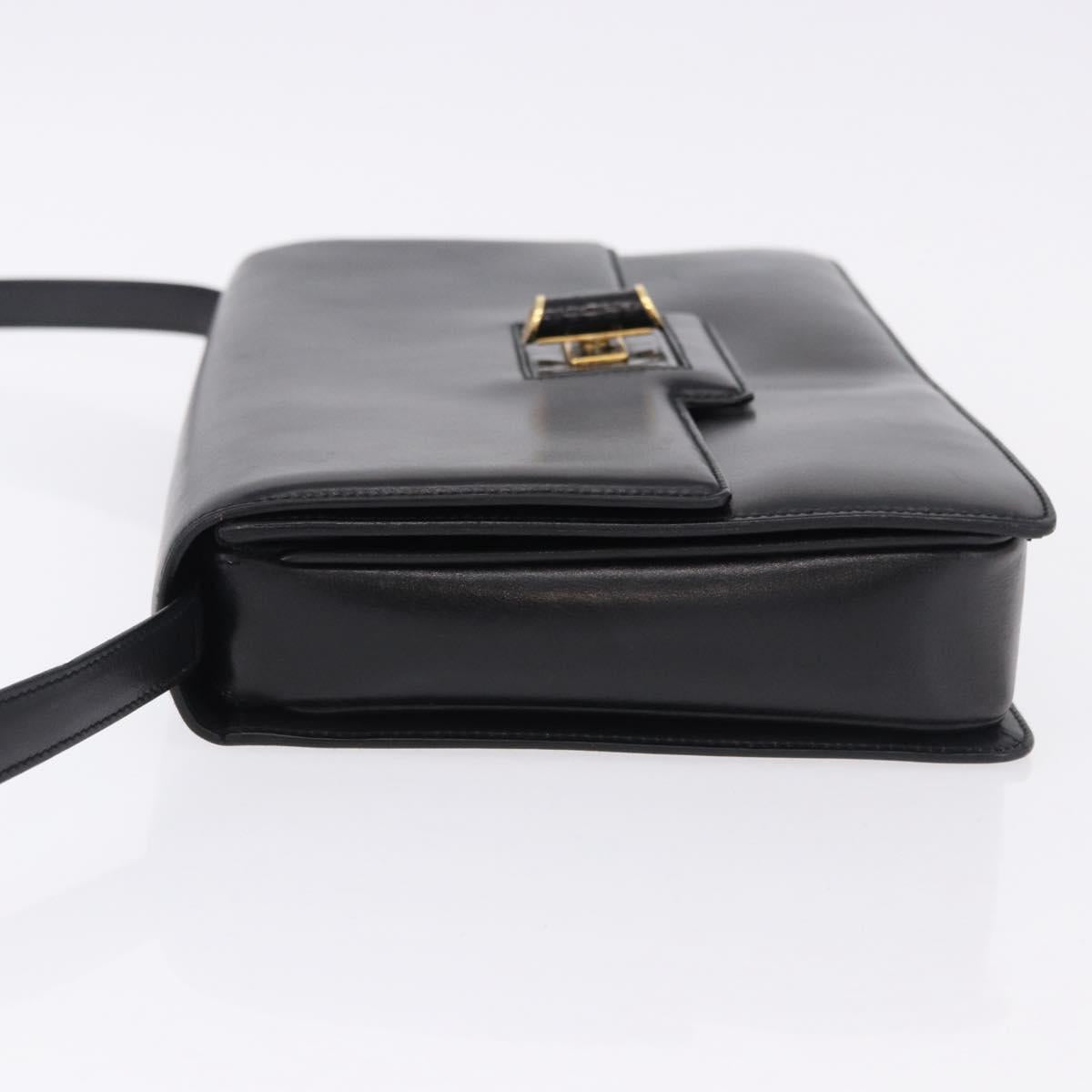 GUCCI Shoulder Bag Leather Black Gold Auth BA14311 - Jerrillo image 5
