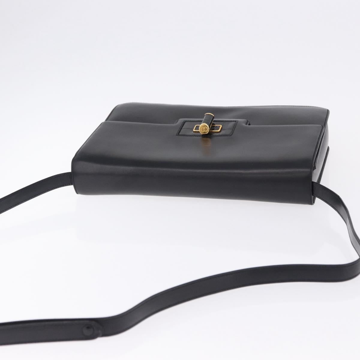 GUCCI Shoulder Bag Leather Black Gold Auth BA14311 - Jerrillo image 6