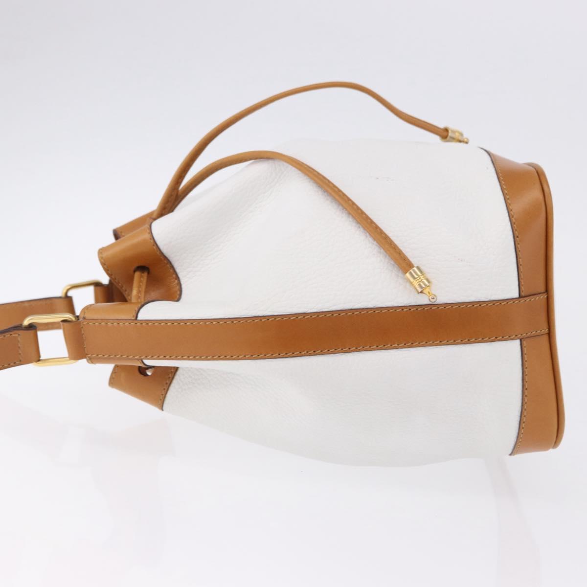 CELINE Shoulder Bag Leather White Gold Auth BA14401A - Jerrillo image 5
