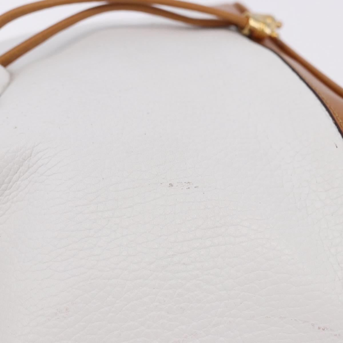 CELINE Shoulder Bag Leather White Gold Auth BA14401A - Jerrillo image 6