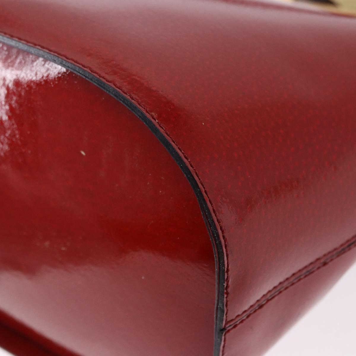 CELINE Shoulder Bag Patent leather Red Gold Auth BA14422A - Jerrillo image 10