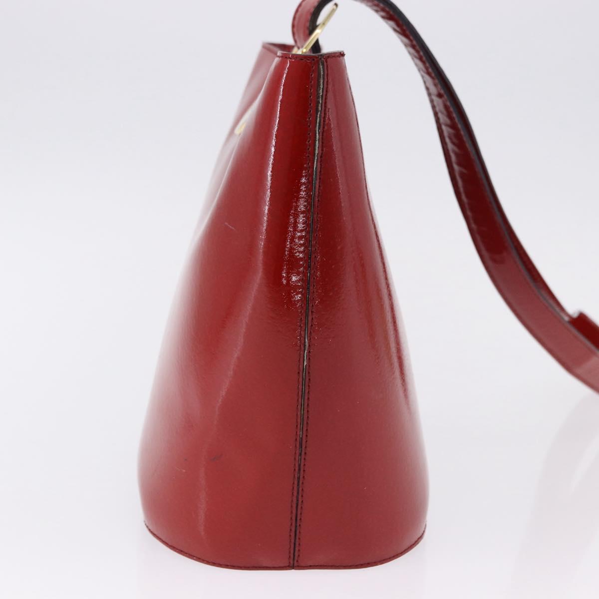 CELINE Shoulder Bag Patent leather Red Gold Auth BA14422A - Jerrillo image 3