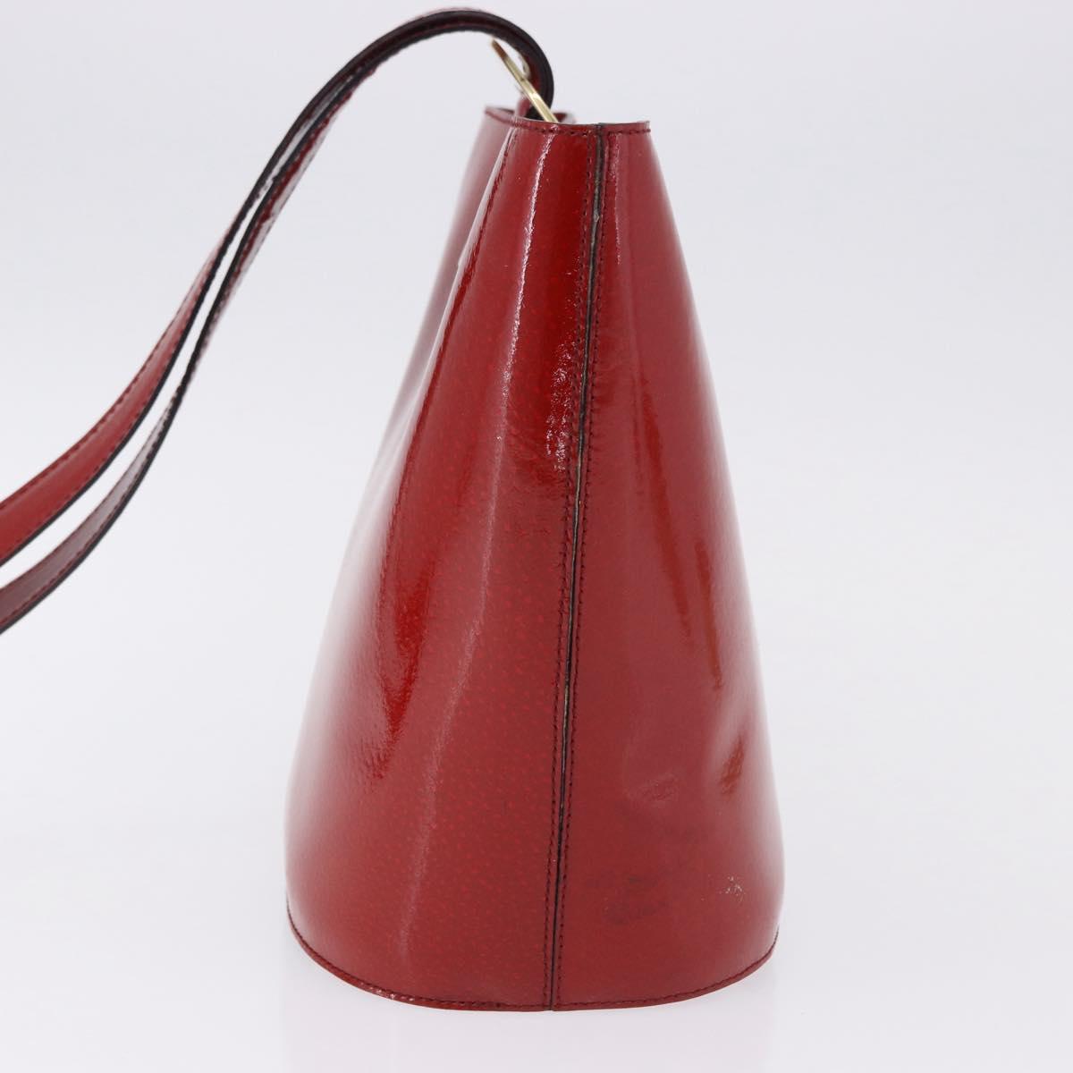 CELINE Shoulder Bag Patent leather Red Gold Auth BA14422A - Jerrillo image 5