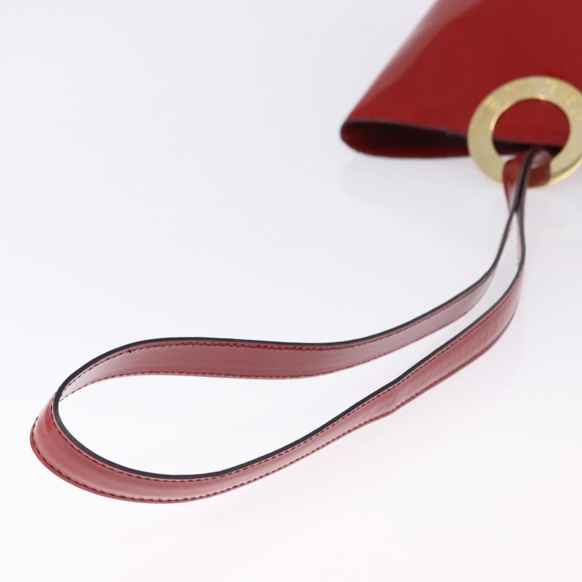 CELINE Shoulder Bag Patent leather Red Gold Auth BA14422A - Jerrillo image 8