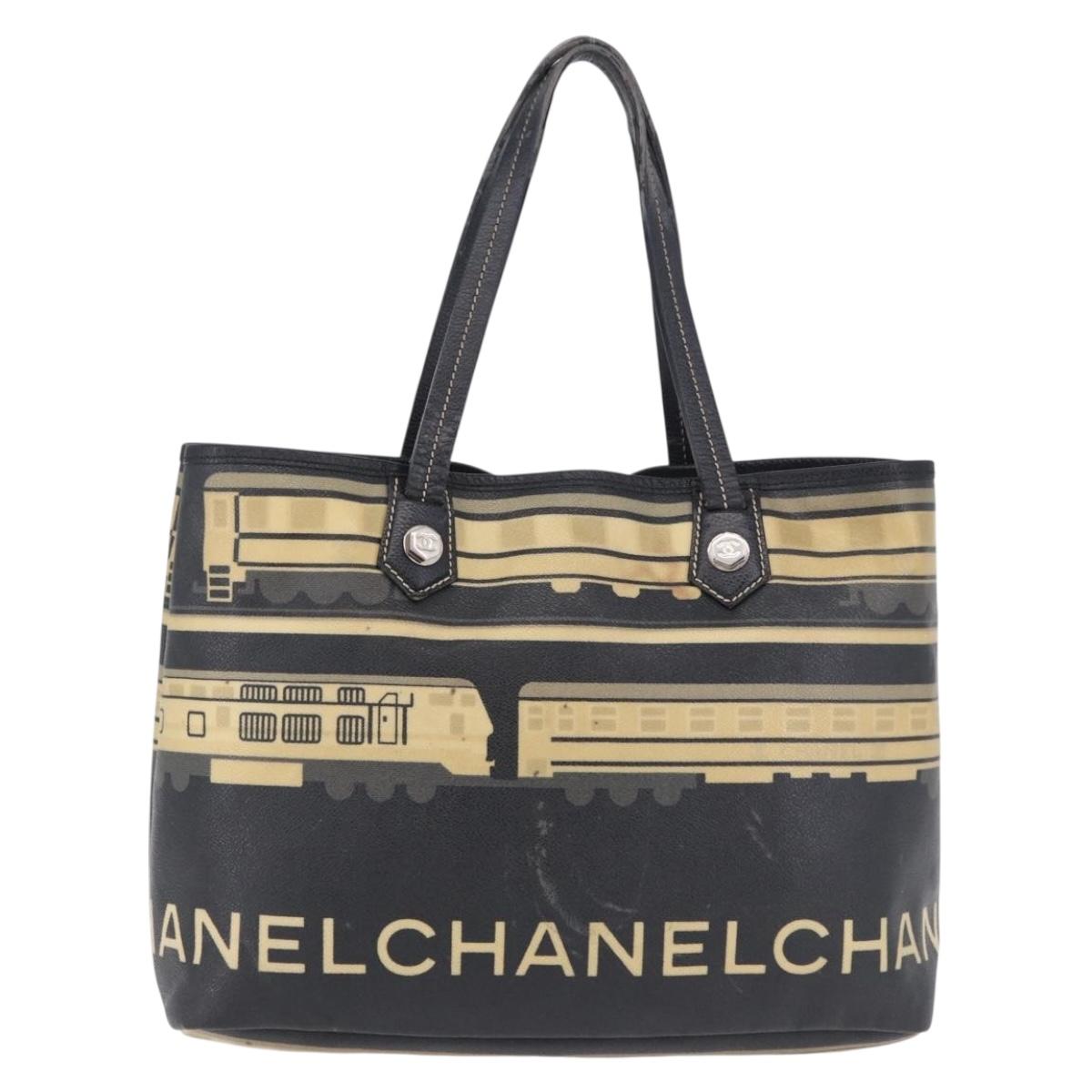 CHANEL Central Station Tote Bag PVC Canvas Black Silver CC Auth BA14429 - Jerrillo image 2
