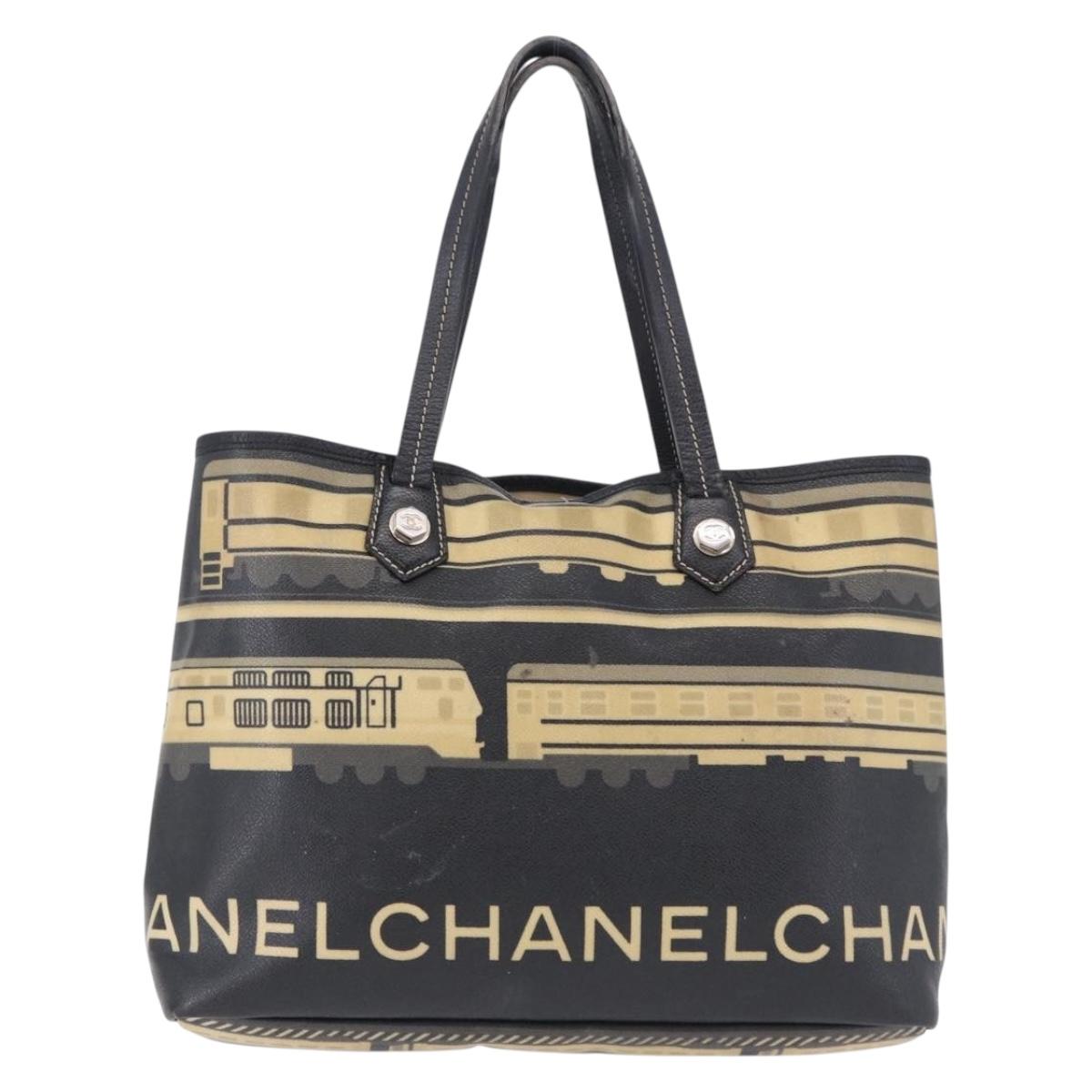 CHANEL Central Station Tote Bag PVC Canvas Black Silver CC Auth BA14429 - Jerrillo image 4