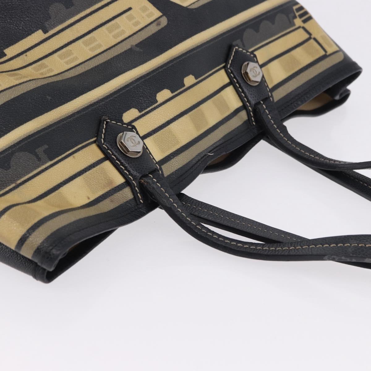 CHANEL Central Station Tote Bag PVC Canvas Black Silver CC Auth BA14429 - Jerrillo image 7