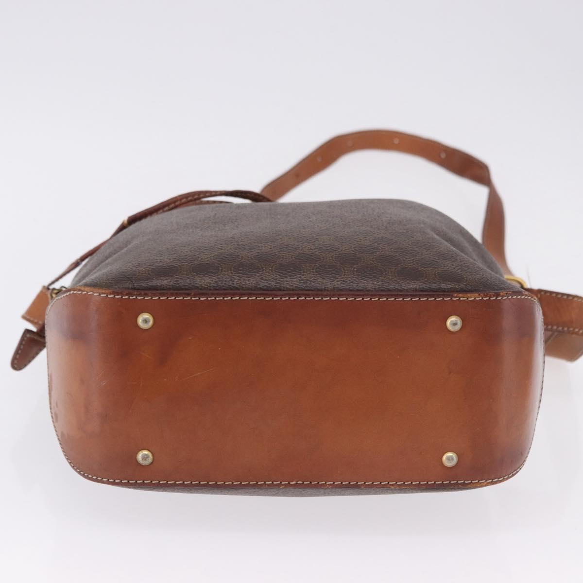 CELINE Macadam Canvas Shoulder Bag PVC Leather Brown Gold Auth BA14485 - Jerrillo image 10