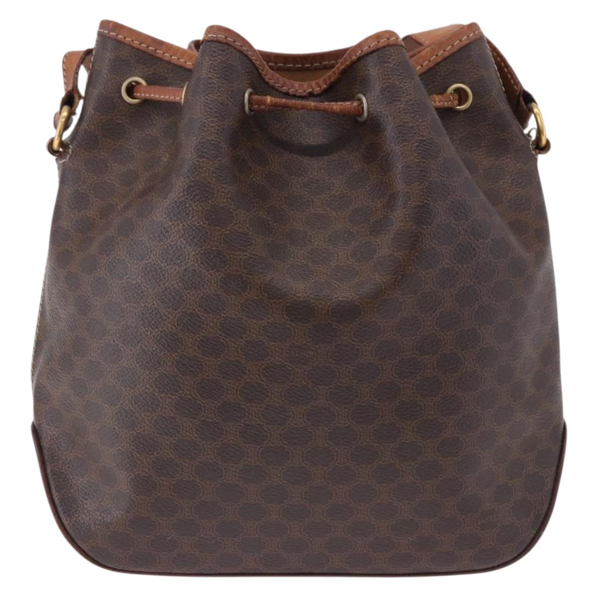 CELINE Macadam Canvas Shoulder Bag PVC Leather Brown Gold Auth BA14485 - Jerrillo image 3