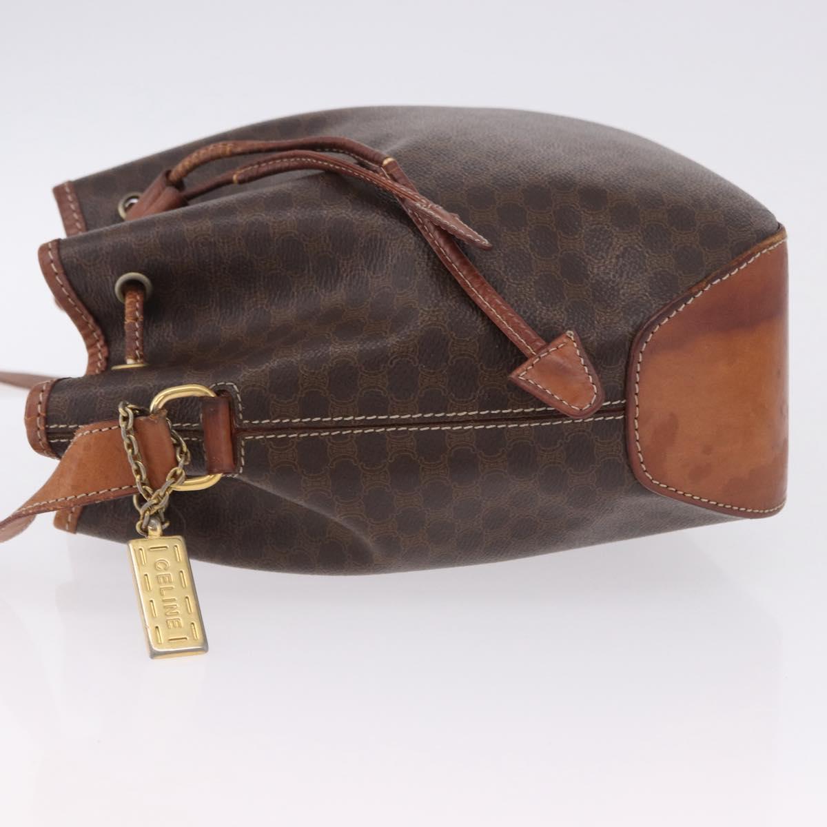 CELINE Macadam Canvas Shoulder Bag PVC Leather Brown Gold Auth BA14485 - Jerrillo image 6