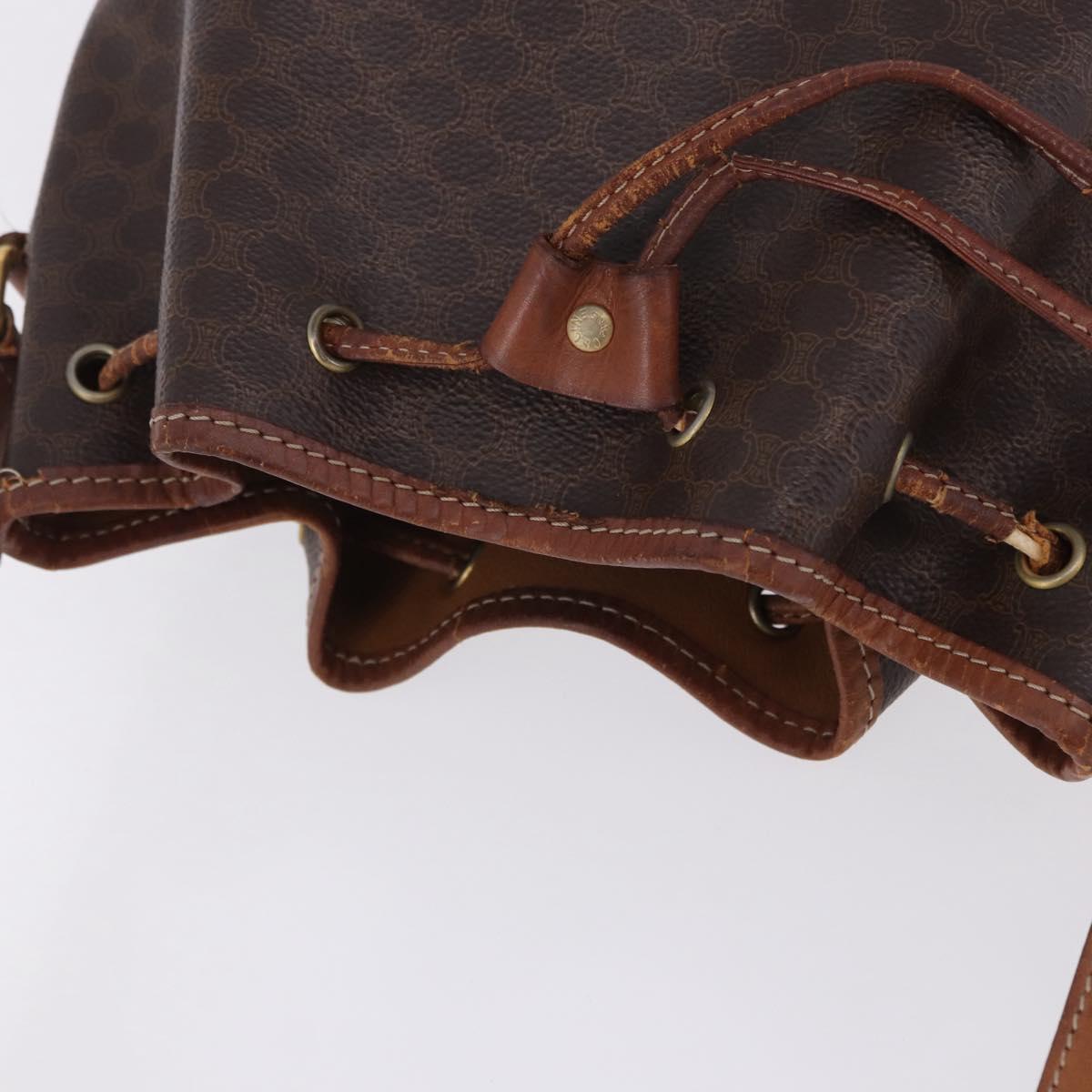 CELINE Macadam Canvas Shoulder Bag PVC Leather Brown Gold Auth BA14485 - Jerrillo image 7