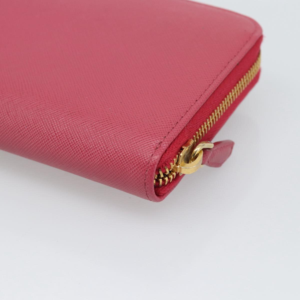 PRADA Saffiano Long Wallet Pink Gold Tone Auth BA14620V - Jerrillo image 10