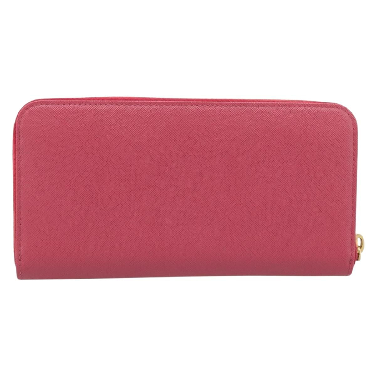 PRADA Saffiano Long Wallet Pink Gold Tone Auth BA14620V - Jerrillo image 3