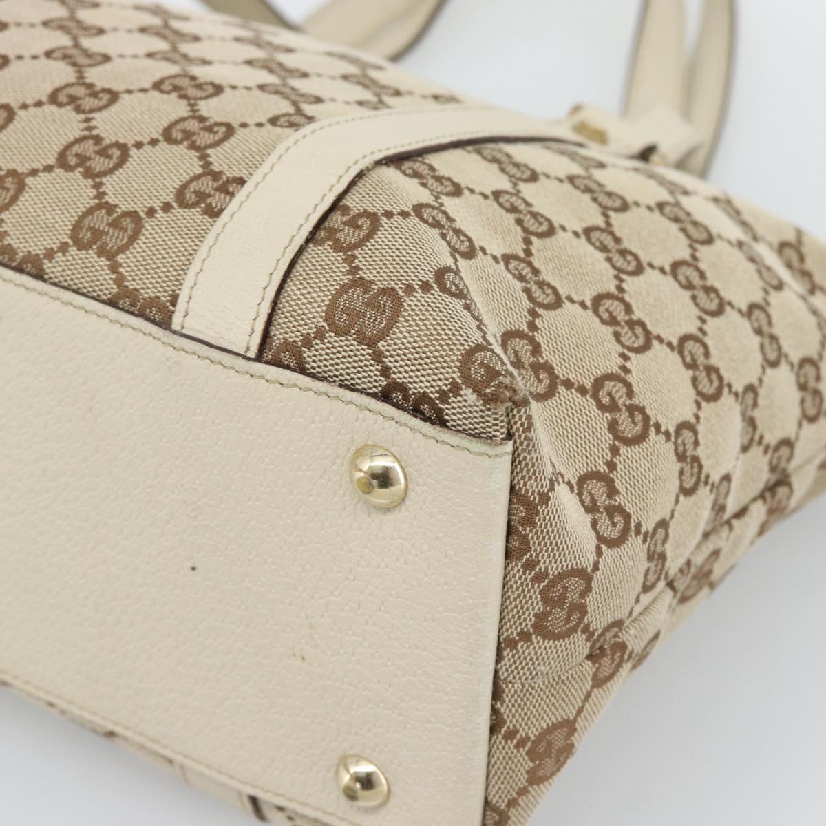 GUCCI GG Canvas Abbey Hand Bag Beige Gold Tone 141470 Auth BA14723 - Jerrillo image 10