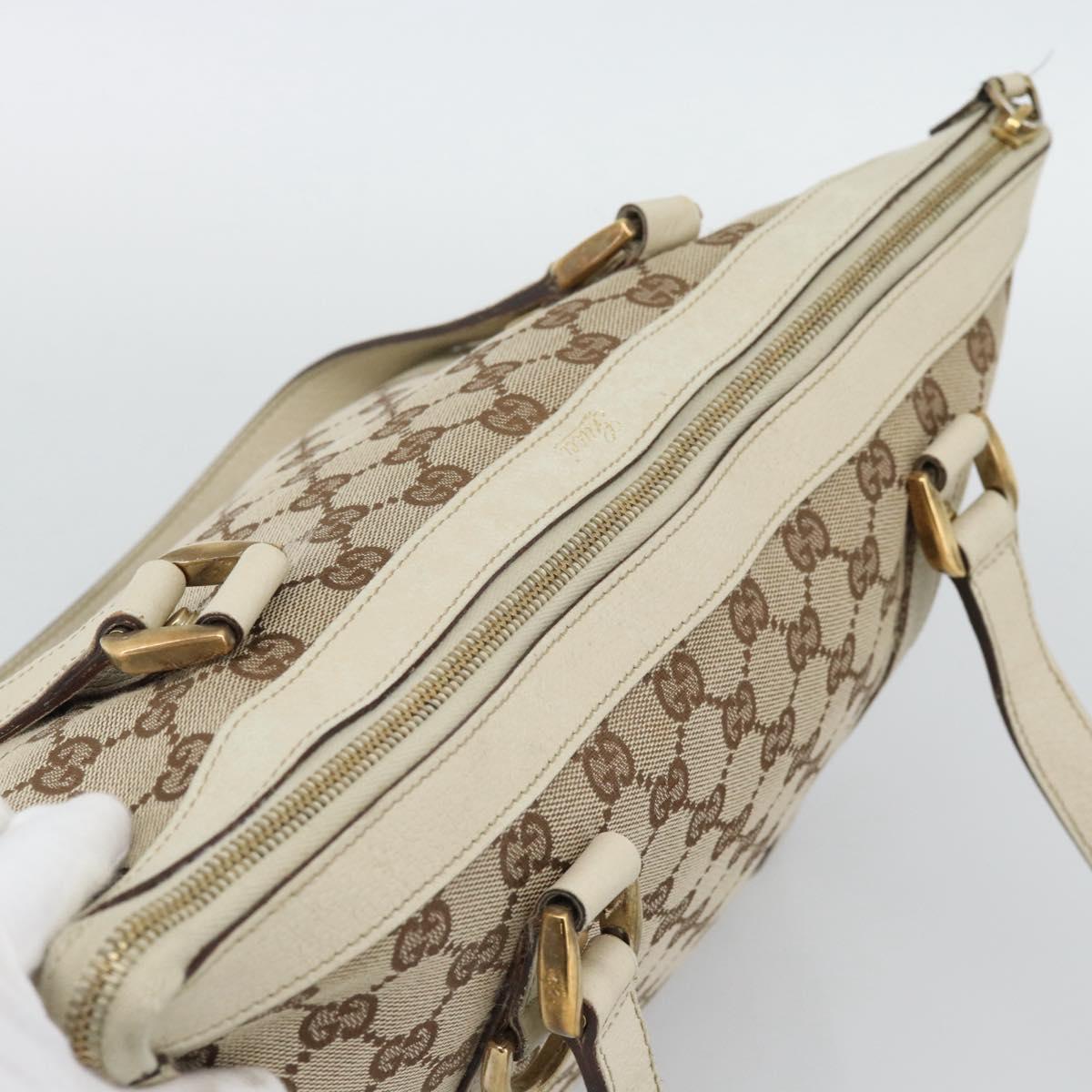 GUCCI GG Canvas Abbey Hand Bag Beige Gold Tone 141470 Auth BA14723 - Jerrillo image 6